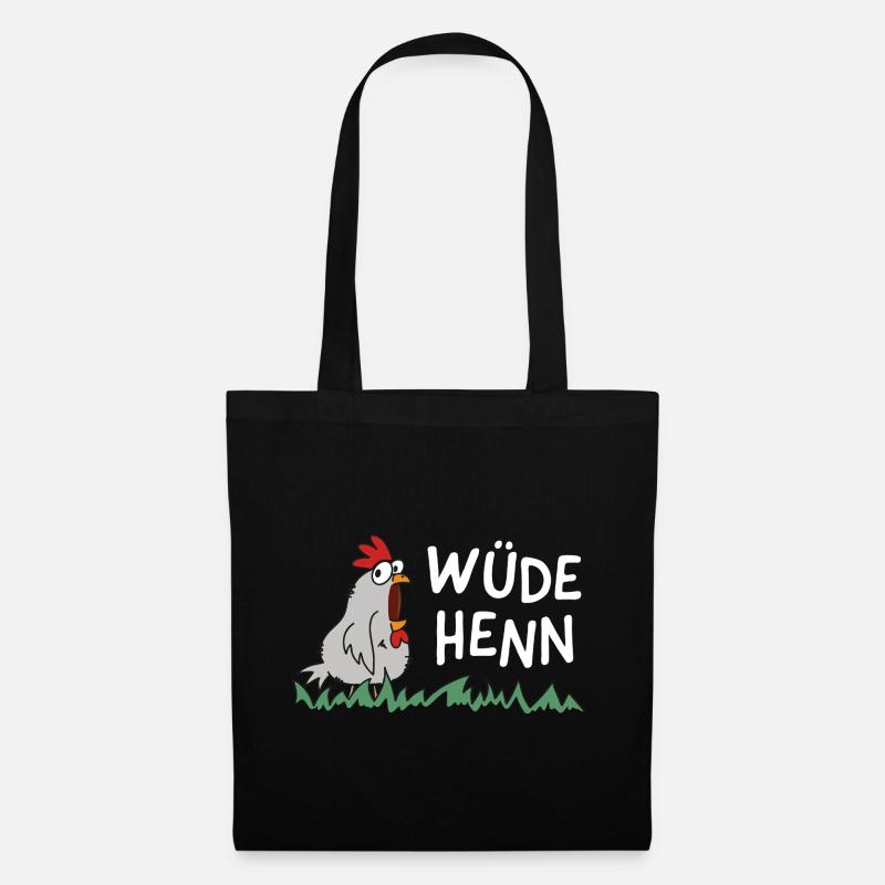 wüde henn Hendl this lustig huhn henne - Stoffbeutel - Schwarz