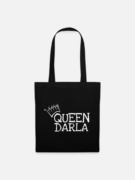 Königin Darla Handlettering Design - Stoffbeutel - Schwarz
