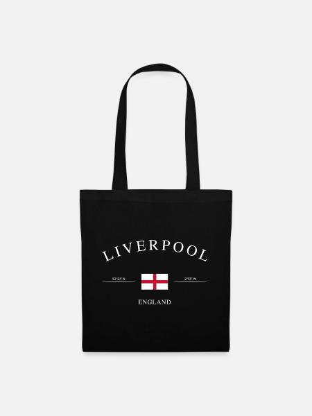 Liverpool England – Urlaub Souvenir & Geschenk - Stoffbeutel - Schwarz