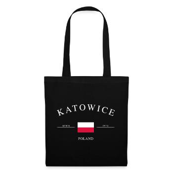 Katowice Polen – Urlaub Souvenir & Geschenk - Stoffbeutel - Schwarz - Vorne