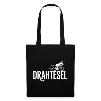 Drahtesel Lustiger Esel Auf Fahrrad Design - Stoffbeutel - Schwarz - Vorne