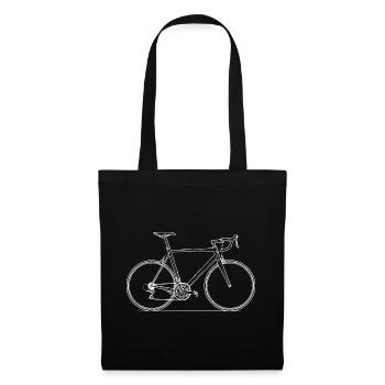 Minimalist Road Bike Design – Line Art Bike - Tote Bag - black - Front