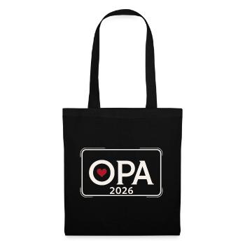 OPA 2026 Stolzer Großvater Ankündigung - Stoffbeutel - Schwarz - Vorne