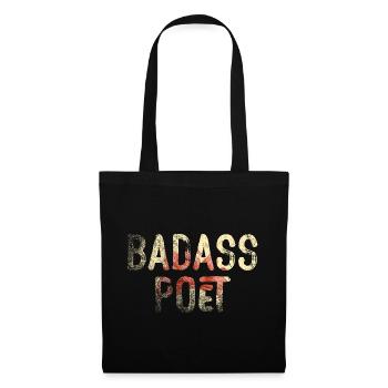 Badass Poet Floral Typografie - Stoffbeutel - Schwarz - Vorne