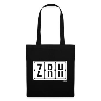 Zurich ZRH, souvenir de la ville, sweat à capuche, tongs - Sac en tissu - noir - Devant