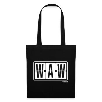 Warsaw WAW, chaussettes souvenirs de la ville, sac, tasse - Sac en tissu - noir - Devant