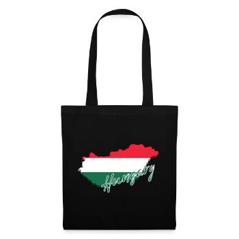 Carte avec le drapeau de la Hongrie, j’adore la Hongrie - Sac en tissu - noir - Devant