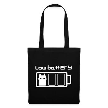 Low battery cat - Tote Bag - black - Front