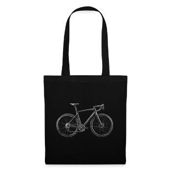 Rennrad Zeichnung – Geschenk für Radsportler - Stoffbeutel - Schwarz - Vorne