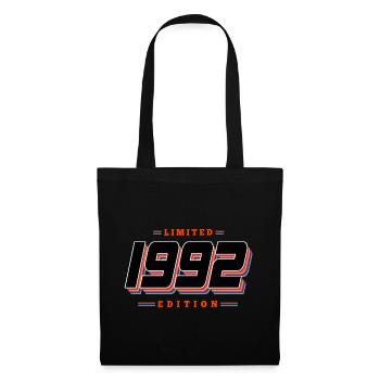34. Geburtstag Limited Edition Jahrgang 1992 - Stoffbeutel - Schwarz - Vorne