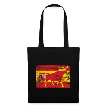 Spanien Stier Flagge - Stoffbeutel - Schwarz - Vorne