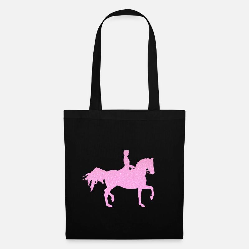 Dressurpferd rosa - Stoffbeutel - Schwarz