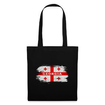 Drapeau vintage de Géorgie - Sac en tissu - noir - Devant