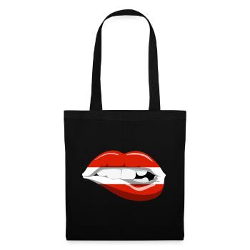 Austria Flag Lips Austria Mouth Vienna Alps - Tote Bag - black - Front