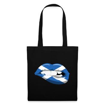 Scotland Flag Lips Mouth Alba GB UK Scotswoman - Tote Bag - black - Front