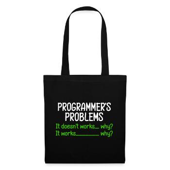 Programmer Tux Problems Birthday Gift - Tote Bag - black - Front