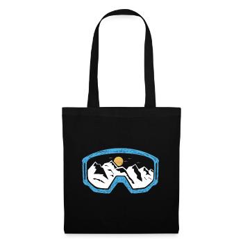 Skibrille Ski Skifahren Skiurlaub Geschenk Berge - Stoffbeutel - Schwarz - Vorne