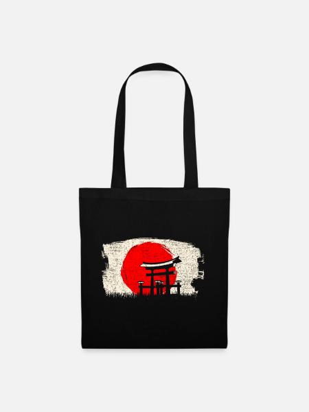 Japanische Architektur - Stoffbeutel - Schwarz