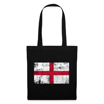 England Flagge Fahne Grunge Retro Vintage - Stoffbeutel - Schwarz - Vorne