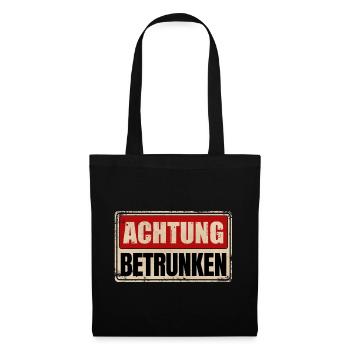 ACHTUNG BETRUNKEN - Stoffbeutel - Schwarz - Vorne