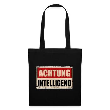 ACHTUNG INTELLIGEND - Stoffbeutel - Schwarz - Vorne