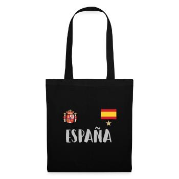 Spanien Fußball Trikot Spanische Flagge - Stoffbeutel - Schwarz - Vorne