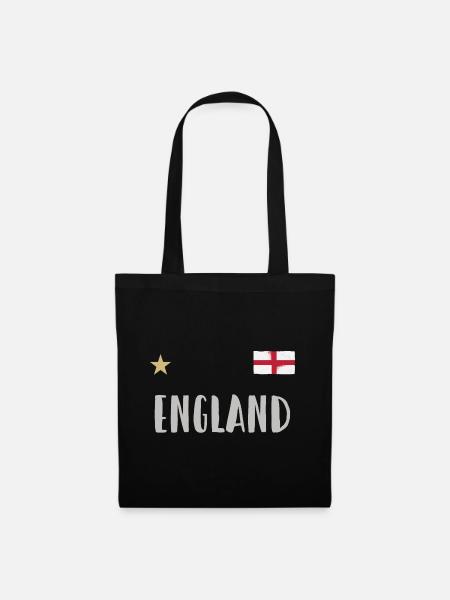England Football Fan Shirt English Flag - Tote Bag - black