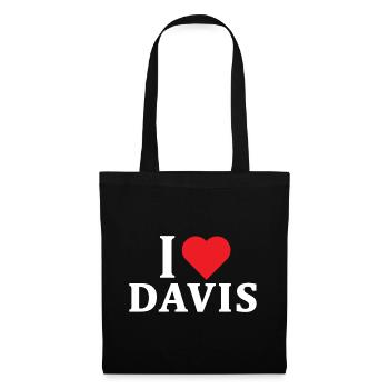 t-shirt J’adore Davis t-shirt idée cadeau - Sac en tissu - noir - Devant