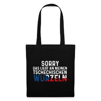 Tschechische Wurzeln Tscheche Tschechien - Stoffbeutel - Schwarz - Vorne