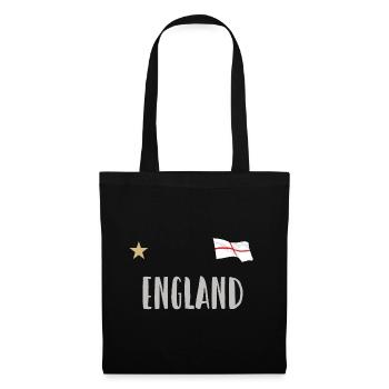England Fußball Trikot Englische Flagge - Stoffbeutel - Schwarz - Vorne