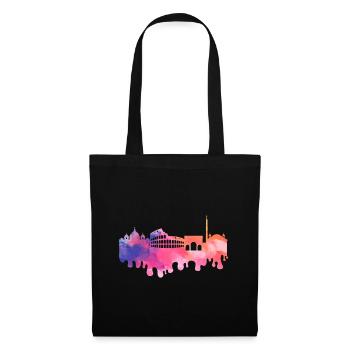 Rom Rome Italien Stadt Skyline Splash Bunt - Stoffbeutel - Schwarz - Vorne