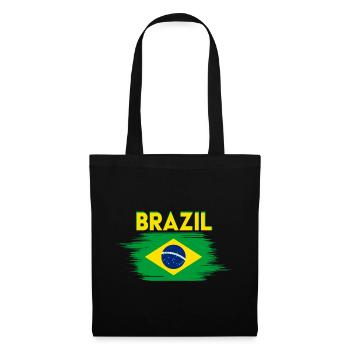 Drapeau du Brésil , Maillot du Brésil, Basilic - Sac en tissu - noir - Devant