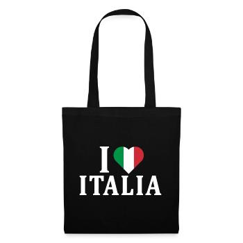 t-shirt I love Italy flag t-shirt idée cadeau - Sac en tissu - noir - Devant