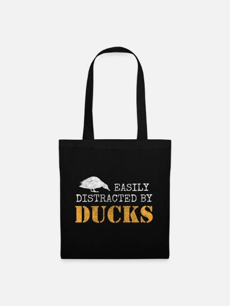 Ente Quack Tiere - Stoffbeutel - Schwarz