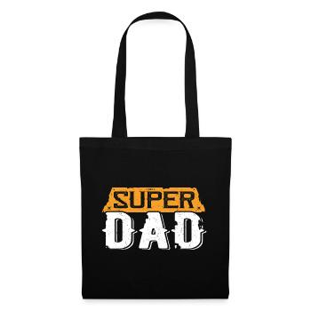 Super Dad Vintage Helden-Typo - Stoffbeutel - Schwarz - Vorne