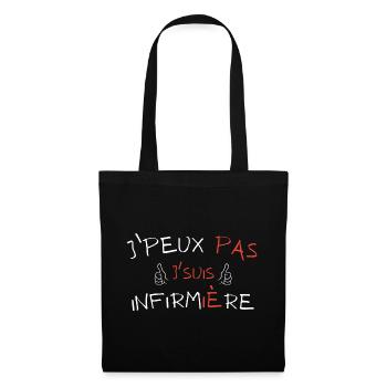 j'peux pas j'suis infirmière - Sac en tissu - noir - Devant
