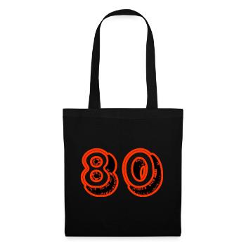 80. 80 JAHRE. 80-JÄHRIGES JUBILÄUM. 80. GEBURTSTAG. - Stoffbeutel - Schwarz - Vorne