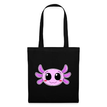 Axolotl Tête Motif Enfants Mignon - Sac en tissu - noir - Devant