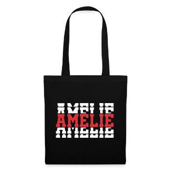 Amelie T-Shirt T-Shirt Geschenkidee gestapelter Text - Stoffbeutel - Schwarz - Vorne