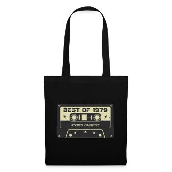 Cassette rétro 1979 vintage 1979 anniversaire 1979 - Sac en tissu - noir - Devant