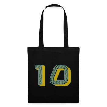 10. 10 ANS. 10e ANNIVERSAIRE. ANNIVERSAIRE 10 ANS. - Sac en tissu - noir - Devant