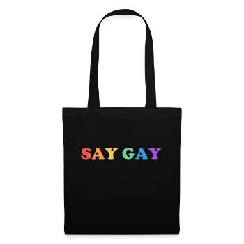 DIRE GAY fierté arc-en-ciel - Sac en tissu - noir - Devant
