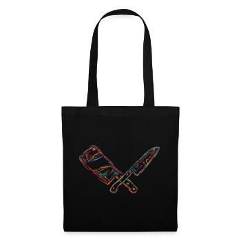 Couperet rétro - Sac en tissu - noir - Devant