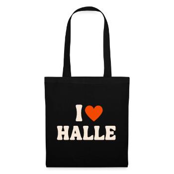 I love Halle - Heimatstadt Hallle - Stoffbeutel - Schwarz - Vorne