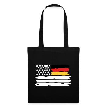 Deutschland USA Flagge Deutsch Amerikaner - Stoffbeutel - Schwarz - Vorne