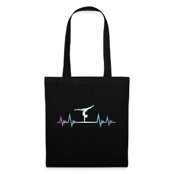 Gymnastics, Gymnast, Pulse ECG, Heartbeat - Tote Bag - black - Front