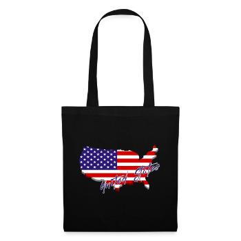 Landkarte der Vereinigten Staaten, American Pride - Stoffbeutel - Schwarz - Vorne