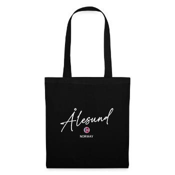 Alesund - Lettrage du drapeau de la Norvège - Norge - Norwegen - Sac en tissu - noir - Devant