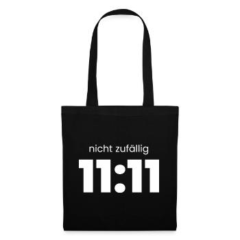 11:11 Nicht zufällig – Cosmic Timing Shirt - Stoffbeutel - Schwarz - Vorne
