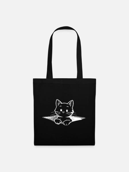 Kleine Katze - Stoffbeutel - Schwarz